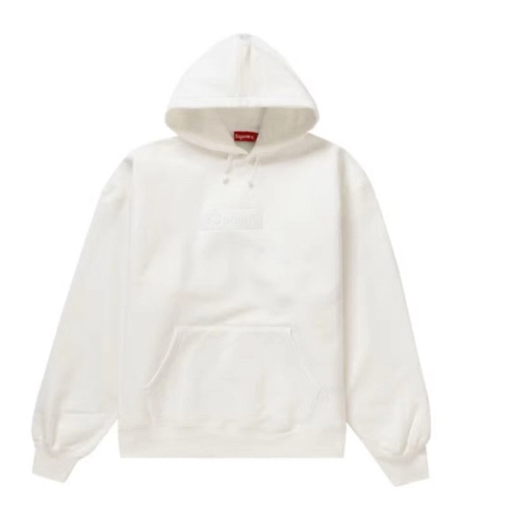 Supreme Ivory (off white) Embroidered Logo Hoodie